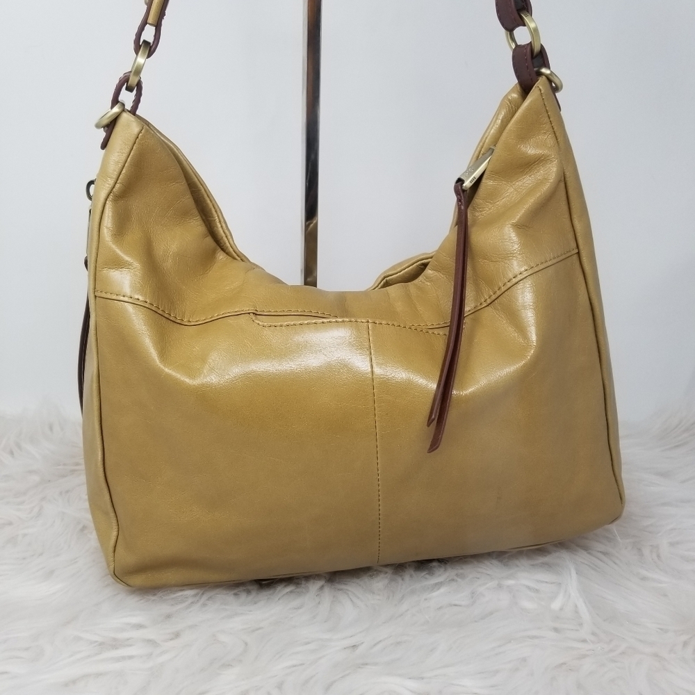 HOBO BAG Goldish GENUINE LEATHER.